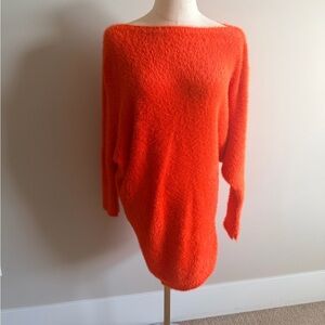 Vici Vibrant Orange Off-the-Shoulder Sweater
